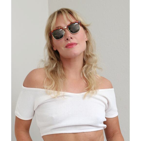 1990's Vintage Solar-X Tortoise Shell Rimmed Sunglasses ~ Gold Trim Horn Rimmed - Picture 6 of 8